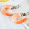Keychains PVC Imitation Shrimp Meat Key Chains Creative Food Keychain For Women Bag Pendant Novelty Funny Scene Decoration Party Gift