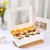 Bakeware Tools 6Pcs Holding 4/6/12 Standard Cupcakes Cupcake Container With Display Window Cake Trays Holder Pastry Box White Multipurpose