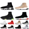 Fashion Designer Casual Sock Shoes Women Mens Speed Trainer 2.0 Graffiti Black White Red Clear Sole Bottoms Flat Loafers Socks Sneakers Platform Boot Sports Trainers