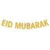 Andere feestelijke feestartikelen Gold Sier Black Eid Banner Glitter Paper Garland Mubarak Party Muslim Festival Vlaggenlijn Ramadan Drop Del Dhtle