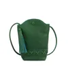 Evening Bags 2024 Vintage Genuine Cow Leather Ladies Shoulder Bag Tassel Designer Small Bucket Handbag Long Strap Messenger