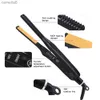 Haarburler glättert 2 in 1 Haarglätter Curler Small Flat Iron Ceramic Haar Crimer Wach Kurzes Haar Glattlöckchen -Styling Tooll231222