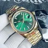 Day date 40mm Men's Watch Automatic Movement 904L Stainless Steel Sapphire Hidden Folding Buckle 18k Back Women's 36mm lady Watch with Diamond jason007 Wristwatches