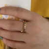 Pierścienie klastra biżuteria Masowa Rainbow CZ Star Eternity Band Full Finger Pierścień dla kobiet