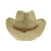 Chapéu de sol para chapéus de verão de homens e mulheres, chapéu de palha ocidental de cowboy de praia HA18 220407219W