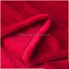 Koce Czerwony flanelowy koc miękki rzut na sofę samolot łóżka kratki adt home tkaniny stały kolor kropla dostawa ogrodowa tkaniny dhlbq
