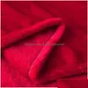 Blankets Red Flannel Blanket Soft Throw On Sofa Bed Plane Travel Plaids Adt Home Textile Solid Color Drop Delivery Garden Textiles Dhlbq