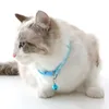 Dog Collars Polyester Cat Harness And Leash Set Cute With Bell Colorful Puppy Halter Pattern Detachable Pet Walking Vest