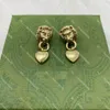 Boucles d'oreilles de famille Trendy G Nouvelles boucles d'oreilles de lettre vintage Stumes de lion personnalisés simples boucles d'oreilles à la mode avec boîte