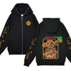 Anime jujutsu kaisen hoodies satoru gojo jultryck dragkedja jackor halloween streetwear herrtröjor lösa y2k kläder