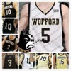 JAM مخصص Wofford Terriers كرة السلة Black Gold White أي اسم رقم 3 Fletcher Magee 33 Cameron Jackson 10 Nathan Hoover Jerseys