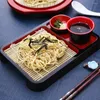 Dinnerware Sets Cold Noodle Plate Japanese Style Buckwheat Noodles Dish Udon Soba Tableware Wooden Cutlery