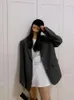 Veste de costume à manches longues noire pour la mode féminine coréenne arrière Split Office Lady Blazer Coat Automne Veste hivernale Loose Coat 231222