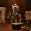 Nattljus Anime Figure Steins Gate Rintarou Okabe 3D Lamp Neon för hem Led Kids Bedroom Decor Manga Desk266J