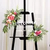 Flores decorativas 19.6in 2pcs Artificial Flower Swag Floral Garland Wedding Arch Kit para Sign Rustic Deco