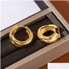 Stud Niche Design Stud Savi Twisted Surround Earrings Eco-Friendly Gold-Plated Color Retention Color-Proof Retro Fashion Accessories Dhcon