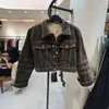 Women's Jackets Add Cashmere Denim Coat Female Winter Korean Version Loose Thick Hair Small Short Jacket Women