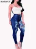 Frauen zerrissen Jeans hohe Taille Stretch Dünne Slim Fit Female Bleistift Y2K Hosen zerstört Denim Damen Casual Hole Hosen 231221