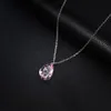 whole 6 Pieces Water Drop Shiny Pink Crystal Zircon Gems Pendants 925 Silver For Women Topaz Necklaces Pendant Jewelry237D