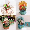 Greeting Cards 3D Up Card Diy Postcard Blessing Gift Party Decor Merry Christmas Year Xmas Noel Navidadl231012 Drop Delivery Home Ga Dh80Y