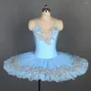 STAGE WEAR BLL111 PALE BLÅ SPANDEX Bodice Pre-Professional Ballet Pancake Tutu Girls Women Tävling eller Performance Dance Costumes