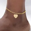 Anklets A-Z Letter Initiële enkelarmband roestvrij staal hart goud voor vrouwen boho sieraden beenketen anklet strand accessoires262e