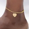 Anklets A-Z Letter Initiële enkelarmband roestvrij staal hart goud voor vrouwen boho sieraden beenketen anklet strand accessoires262e