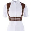 Belts 2022 Fashion Punk Brown Leather Harness Belt Strap Girdle Sexy Women Handmade Decorative Shirt Dress Vest2831