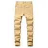 New men's bicycle jeans ultra-thin slim fit pleated motorcycle denim Trousers brand designer high elasticity khaki torn jeans 231222