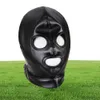 Masque respirant en cuir PU souple de qualité, capuche, bouche ouverte, yeux, aspect mouillé, R525451965