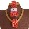 4ujewelry African Wedding Coral Pärled Fina smycken Set For Women High Quality 231221