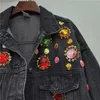 Женские куртки весенняя осень драгоценные камни бриллианты из бисера джинсовой курт