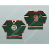 커스텀 장 Beliveau 9 Le Gros Bill Quebec Aces Dark Green Hockey Jersey New Top Ed S-L-XL-XXL-3XL-4XL-5XL-6XL