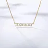 Nouvelle lettre de maman personnalisée Collier zircon Pendentif pour femmes Bijoux de la chaîne de tour de tour en cristal GIED d'anniversaire de la fête des mères GIF276I