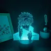 Gece ışıkları jujutsu kaisen anime figür gojo Satoru 3d LED lambalar rgb neon usb yatak odası masa masası dekorasyon manga doğum günü hediyesi300e