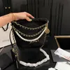 Camellia materiał 22 śmieci 20 cm stylowa damska torba na ramię drukowane złoto sprzętowe metalowe zapięcie torebki Pearl Crossbody torebki monety sacoche torebka