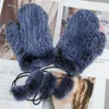 Winter Girls Warm Soft Genuine Fur Glove Good Elastic Women Real Gloves Handmade Knitted 100% Natural Rex Rabbit Mittens 231221