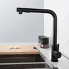 Kitchen Faucets Black Pull Out Sink Mixer Faucet Stainless Steel Cold Tap With Stream Sprayer Head