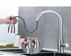 Kitchen Faucet Brushed Gold And Multicolor Pull Out Water Mixer Tap Single Handle Rotation Shower Faucets3134014