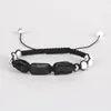 Strand 2023 Natural Rough Black Tourmaline Stone Bead White Turkoises Howlite Nylon Rope Justerbar handgjorda armband unisex