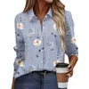 Women's T Shirts Shirt Blouse Floral Print Button Long Sleeve Casual Basic Collar Regular Top Fall Winter Slim-Type