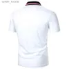 Men's Polos Men T-Shirt Men Short Sle Shirt Splicing Contrast T-Shirt New Urban Business Casual Fashion Men Lapel Rib Top L231222