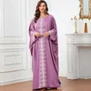Ubranie etniczne Ramadan Maroko Arabia Saudyjska muzułmańska islamska luksusowa kombinacja kolorów na Bliskim Wschodzie duże rękawy nietoperze Damska sukienka damska