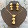 Luxe 18K Gold vergulde sieraden set Round kralen oorbellen ketting Afrikaanse Dubai Drop Fashion Italiaans geschenk 231221