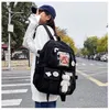 Borse per la scuola Kawaii Schoolbag Girl Sud Corea del Sud Multi-tasca Nylon Elementary Casual Junior High Student Mochila Mochila