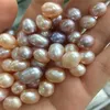 10X12mm Natural Drop Pearls High Luster Half Hole White Pink Purple Freshwater Rice Pearl for earrings jewelry 231221