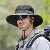 Fashion Summer Bucket Hat Hats Sun Hats for Men Out Outdoor Fishing Travel Safari Proteção UV Chapéus de praia MSH Brim Brim Brim Hat 22237T