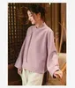 Kobiety swetry Yasuk Winter retro swobodne kobiety miękkie luźne koszulki łagodne ciepłe grube, sznurka wełniana wełniana w chińskim stylu aksamit