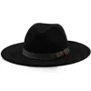 Mannen Suede Fedora Warm Jazz Hat Chapeau Femme Feutre Panaman Cap Feel Women Hats With Pearls Belt Vintage Trilby Caps 231221