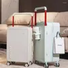 スーツケース18 20 22 24インチトロリースーツケース外部USB充電ポート折りたたみカップホルダーサイドフック搭乗ロック